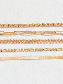 5 piezas Pulsera de cadena minimalista