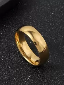Anillo minimalista de acero inoxidable informal de 1 pieza a la moda y popular para hombres para decoración diaria para regalo de joyería y para un aspecto elegante