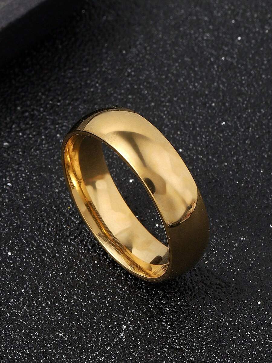 Anillo minimalista de acero inoxidable informal de 1 pieza a la moda y popular para hombres para decoración diaria para regalo de joyería y para un aspecto elegante