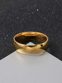 Anillo minimalista de acero inoxidable informal de 1 pieza a la moda y popular para hombres para decoración diaria para regalo de joyería y para un aspecto elegante