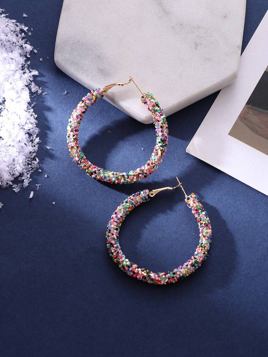 1 đôi Siêu Lấp lánh Đầy màu sắc Long lanh Nàng tiên Phong cách Hoa tai Đối với phụ nữ , Mùa Xuân Phiên bản - Nhiều màu - Xem 1