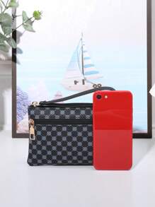 Họa tiết hình học Ví dài Dây kéo mỏng Di động, Tiền, Tiền mặt Công nhân cổ trắng, Dành cho Nữ, Dành cho Phụ nữ Đại học, Công việc, Kinh doanh, Đi làm, Văn phòng, Quà kỷ niệm, Cho Người yêu, Quà tặng sinh nhật, Quà tặng Giáng sinh vào ngày lễ tình nhân, Quà tạ ơn - màu đen - Xem 3