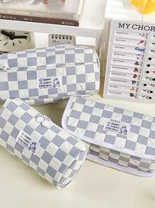 1入組卡通狗印花大鉛筆袋滌綸便攜式多用途學生筆袋 - 白色 - 查看 5