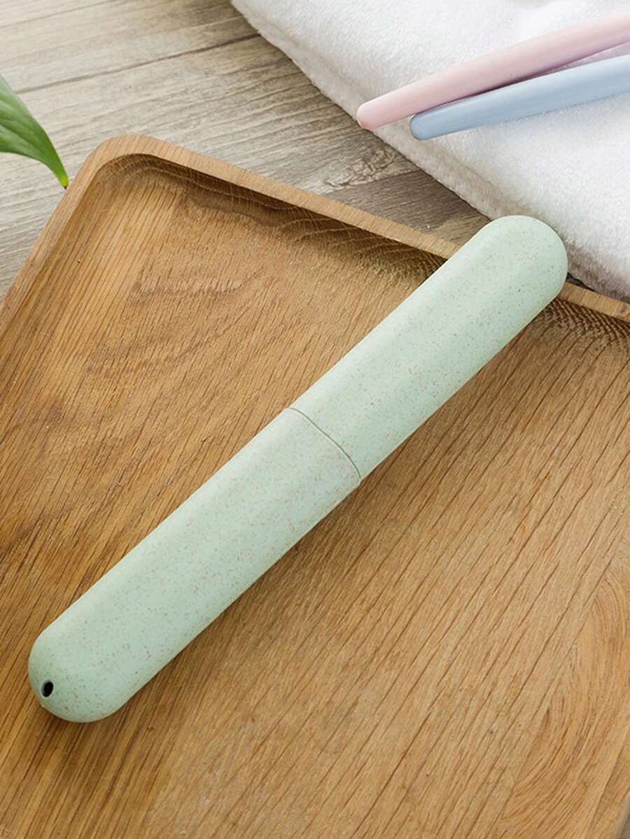 1 Gói Màu Xanh Di Động Hộp Bảo Quản Hộ Gia Đình Bằng Nhựa Hộp Bảo Quản Bàn Chải Đánh Răng Mini, Ngoài Trời - màu xanh lá - Xem 1
