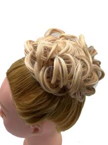 Updo de cabello corto rizado sintético - Marrón - Ver 1