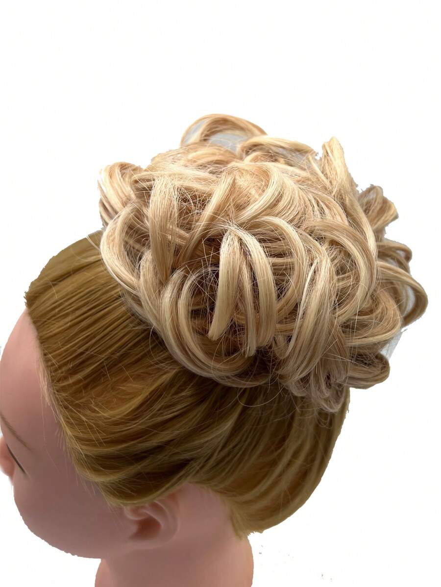 Updo de cabello corto rizado sintético - Marrón - Ver 1