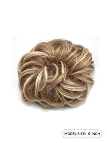 Updo de cabello corto rizado sintético - Marrón - Ver 2