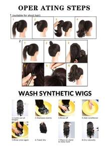 中等的卷馬尾合成纖維接髮 - 巧克力棕 - 查看 6