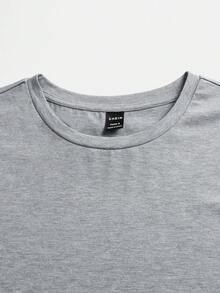 SHEIN Coolane Áo thun nữ in chữ hoạt hình thông thường, thích hợp cho mùa hè - Màu Xám nhạt - Xem 4