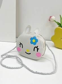 女孩兔子設計異形包PU皮革可愛 - 白色 - 查看 5