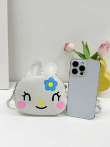 女孩兔子設計異形包PU皮革可愛 - 白色 - 查看 7