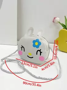 女孩兔子設計異形包PU皮革可愛 - 白色 - 查看 8