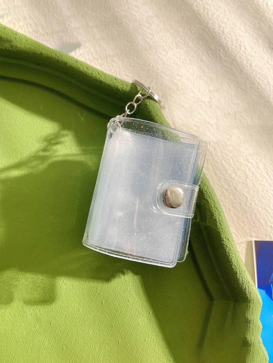 1pc Transparent White Mini Photo Album, PP Hanging Photo Album For DIY - White - View 1