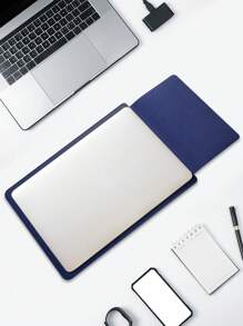 Túi đựng máy tính xách tay PU rắn 14 inch - Màu xanh lam - Xem 4