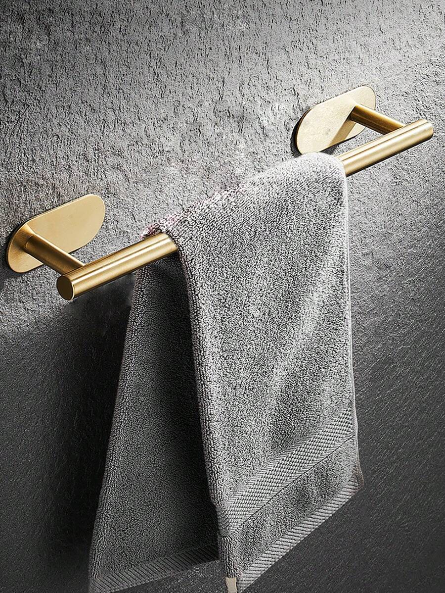 1pc Stainless Steel Towel Bar - 金色 - 查看 1