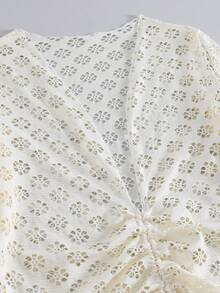 SHEIN Swim 夏季抽绳前罩衫 - 米色 - 查看 7