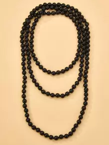 1 件 D EXCEED 手工打结仿珍珠玻璃珍珠长项链，适合女性日常佩戴、舞会、婚礼、活动、母亲节、教师节礼物 - 白色 - 查看 14