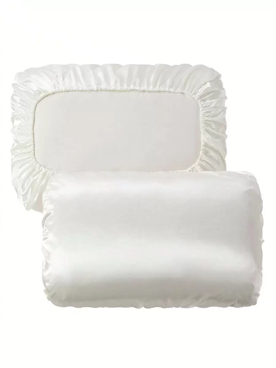 Cặp Vỏ Gối Satin Trơn Không Chất Độn, Vỏ Gối Màu Trơn Đơn Giản Cho Phòng Ngủ - Màu be - Xem 1