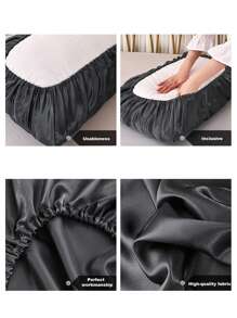 Cặp Vỏ Gối Satin Trơn Không Chất Độn, Vỏ Gối Màu Trơn Đơn Giản Cho Phòng Ngủ - Màu be - Xem 4