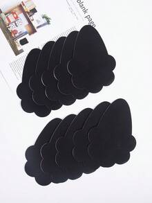 talla grande 5 pares de cubiertas para pezones con ribete de concha - Negro - Ver 2