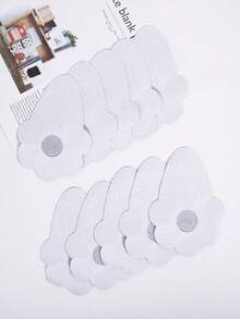 talla grande 5 pares de cubiertas para pezones con ribete de concha - Negro - Ver 4