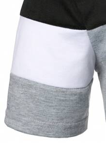 Manfinity Homme Áo thun nam vừa vặn cổ tròn tay ngắn Colorblock Đơn giản mùa hè Polyester - Nhiều màu - Xem 5