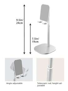 可调节手机支架，兼容 、Android 手机，生日礼物，家人、朋友手机支架，手机配件 - 銀色 - 查看 5