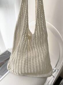 Lightweight,Casual Hollow Out Design Crochet Bag Medium Vacation For Teen Girls Women College Students Perfect For College,Outdoors,Travel,Outings,School Bag,Large Capacity,Portable,For Teen Girls Women College Students,White-Collar Workers,Perfect For Work,Back To School,Middle School,High School,College,Vacation, Beach Purse, Perfect For Summer, Vacation & Daily Use, Travel Must Haves, Beach Necessities,Beach Essentials,Beach Stuff & Summer Essentials, Hottest Beach Bags