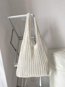 Lightweight,Casual Hollow Out Design Crochet Bag Medium Vacation For Teen Girls Women College Students Perfect For College,Outdoors,Travel,Outings,School Bag,Large Capacity,Portable,For Teen Girls Women College Students,White-Collar Workers,Perfect For Work,Back To School,Middle School,High School,College,Vacation, Beach Purse, Perfect For Summer, Vacation & Daily Use, Travel Must Haves, Beach Necessities,Beach Essentials,Beach Stuff & Summer Essentials, Hottest Beach Bags