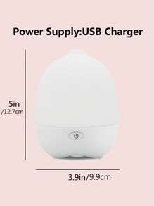 1入組USB超聲波精油擴香器帶暖光 - 白色 - 查看 4