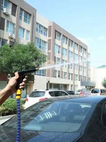 1pc Portable High Pressure Water Hose Nozzle Spray, Adjustable Garden Hose Nozzle Spray Car Washing And Pet Cleaning Tools - Black - View 2