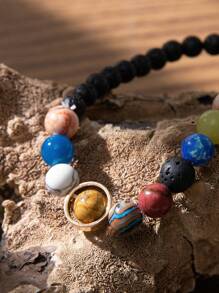 Vòng tay nam đính cườm thời trang và phổ biến để làm quà tặng trang sức và cho vẻ ngoài sành điệu - Nhiều màu - Xem 2