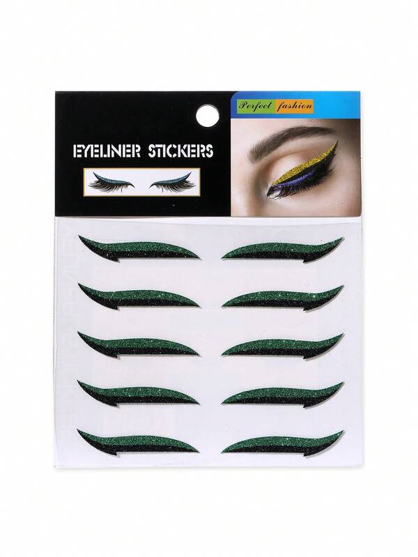 1 feuille scintillant Eyeliner Autocollant Mode en ligne SHEIN FRANCE