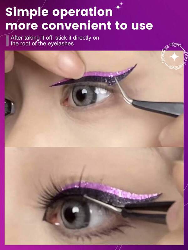 Tattoo Sticker,1 Sheet Glitter Eyeliner Temporary Tattoos For Women