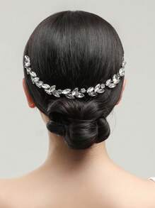 1 Silver Copper Wire Glass Marquise Headband - Silver - View 1