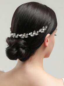 1 Silver Copper Wire Glass Marquise Headband - Silver - View 5