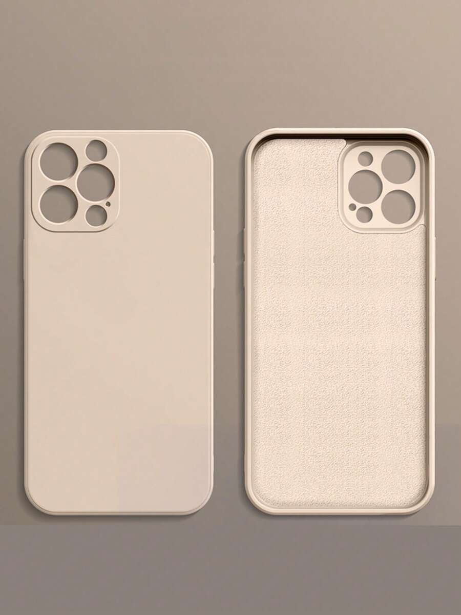 Smooth Touch Plain Phone Case - Khaki - View 1