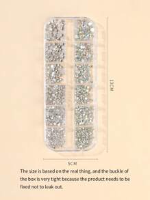 1 caja de decoración de arte de uñas con rhinestones, dijes, gemas y suministros para uñas DIY - Multicolor - Ver 4