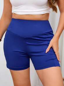 SHEIN Unity 大碼寬腰帶騎行褲帶手機袋 - 寶藍色 - 查看 4