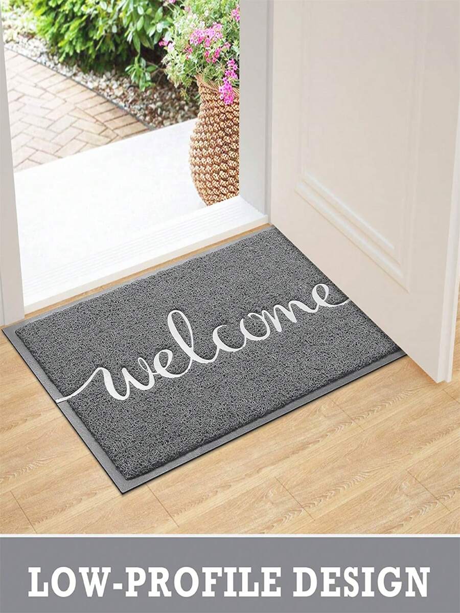 Letter Graphic Door Mat, Simple Letter Embossed Floor Mat For Living