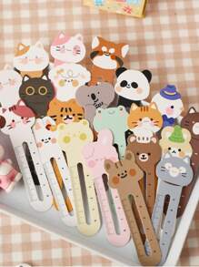 30入組卡通可愛動物形狀書籤紙質多用途閱讀書籤