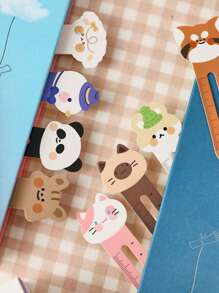 30入組卡通可愛動物形狀書籤紙質多用途閱讀書籤
