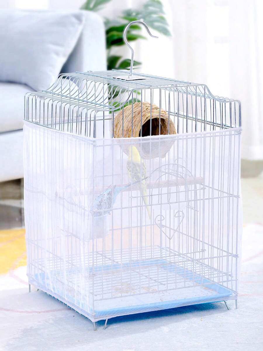 1入組網紗套適用於鳥籠適用於防濺 - 白色 - 查看 1