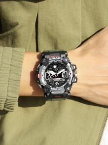 SMAEL 1入組男士合金雙顯式運動手錶 - 軍綠色 - 查看 7