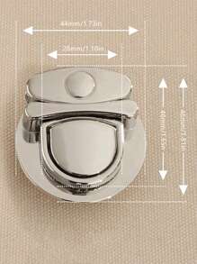 2pcs Solid Colour Push Lock For Bag DIY - Silver - View 5