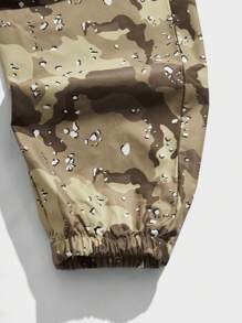 ROMWE MEN Street Life Men Camo Print Drawstring Waist Cargo Pants - Multicolor - View 3