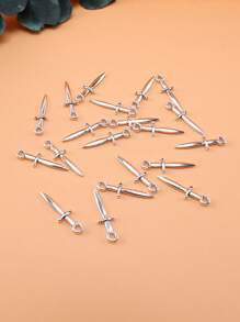 20pcs/set Creative Zinc Alloy Dagger DIY Pendant For Women For DIY Jewelry Making - Ancient Silver - View 2