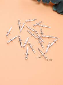 20pcs/set Creative Zinc Alloy Dagger DIY Pendant For Women For DIY Jewelry Making - Ancient Silver - View 3