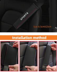 MEIKAXIU 1pc Letter Graphic PU Car Seat Belt Cover
