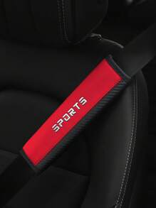 MEIKAXIU 1pc Letter Graphic PU Car Seat Belt Cover - Red - View 1